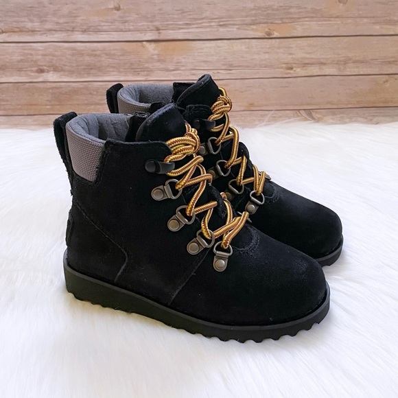 UGG Other - UGG Kids Hilmar CWR Waterproof Lace Up Black Suede Boots